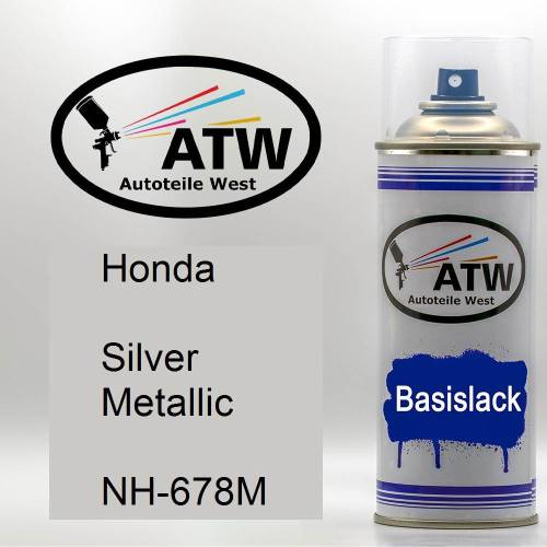 Honda, Silver Metallic, NH-678M: 400ml Sprühdose, von ATW Autoteile West.